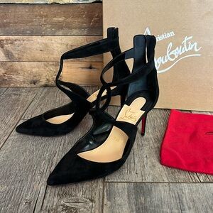 Christian Louboutin Rosas Ankle Wrap 38.5 Veau Velours